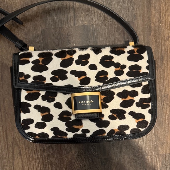 Kate Spade Black and Brown Animal Print Shoulder Bag - New - Picture 1 of 7